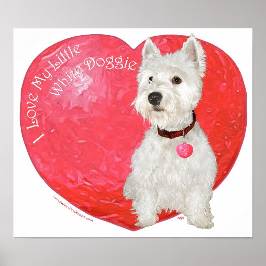 ウェストハイランドホワイトテリアバレンタイン ポスター (正面)