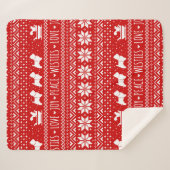 ウェストハイランドホワイトテリアーズクリスマスウェスティー犬 シェルパブランケット (正面(横))