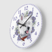 ウェストハイランドホワイトテリアー時計 ラージ壁時計 (傾斜)