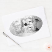 ウェストハイランドホワイトテリア 楕円形シール (封筒)