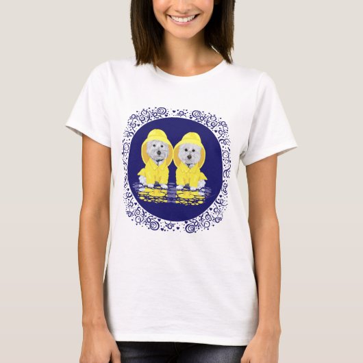 ウェストハイランドホワイトテリア 雨 Tシャツ (正面)