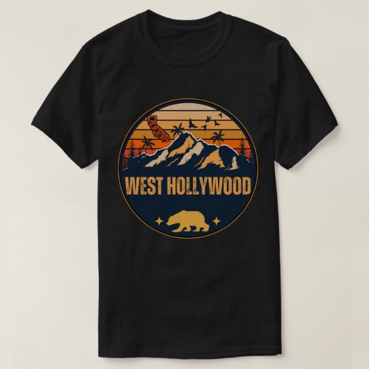 ウェストハリウッド（カリフォルニア） Tシャツ (デザイン正面)