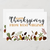 ウェストバージナ秋葉感謝祭カード シーズンカード (正面/裏面)