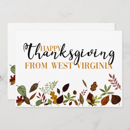 ウェストバージナ秋葉感謝祭カード シーズンカード (正面/裏面)