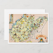 ウェストバージニアおもしろいの地図 ポストカード (正面/裏面)