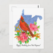 ウェストバージニアのカーディナル・フラワーズより、誕生日のお祝いを ポストカード (正面/裏面)