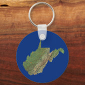 ウェストバージニアの地図キーチェーン キーホルダー (正面)