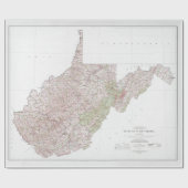 ウェストバージニアの地図(1984) WV州アトラス ラッピングペーパー (フラット)