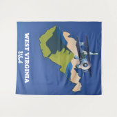 ウェストバージニアの米国の地図 タペストリー (正面(横))