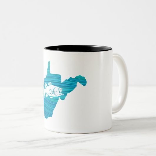 ウェストバージニアウェーブ魚釣り ツートーンマグカップ (正面右)