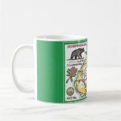 ウェストバージニアカラフル州ヴィンテージマップ コーヒーマグカップ (左)