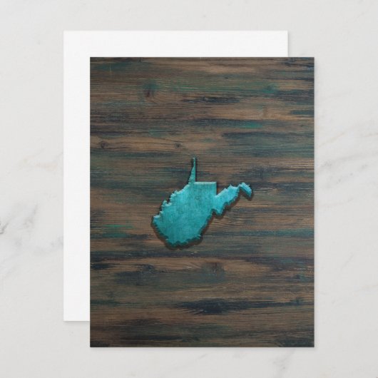 ウェストバージニアシェイプティール(緑がかった色) サンキューカード (正面/裏面)