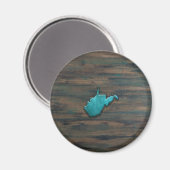 ウェストバージニアシェイプティール(緑がかった色) マグネット (正面/裏面)