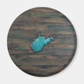 ウェストバージニアシェイプティール（緑がかった色） マグネット (正面)