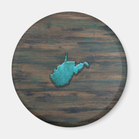 ウェストバージニアシェイプティール(緑がかった色) マグネット (正面)