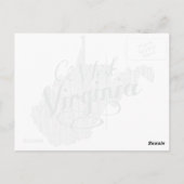 ウェストバージニアシェイプヴィンテージグレータイポグラフィ名 ポストカード (裏面)