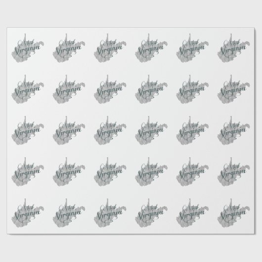 ウェストバージニアシェイプヴィンテージグレータイポグラフィ文字 ラッピングペーパー (フラット)