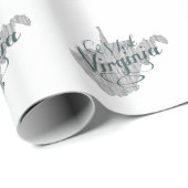 ウェストバージニアシェイプヴィンテージグレータイポグラフィ文字 ラッピングペーパー (ロールコーナー)