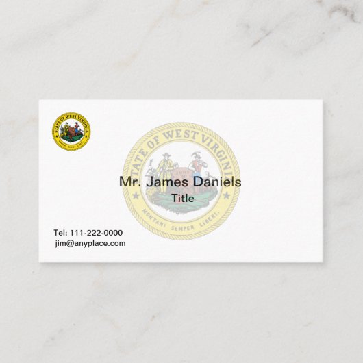 ウェストバージニアシ素晴らしール 名刺 (正面)
