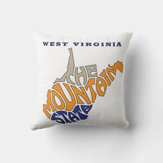 ウェストバージニアニックネームワードアート クッション (裏面)