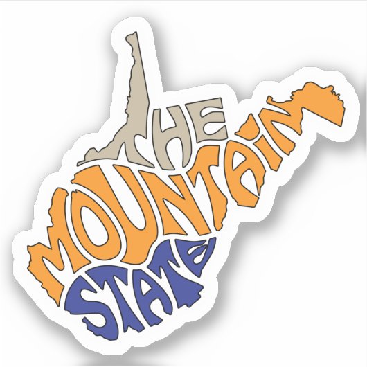 ウェストバージニアニックネームワードアート シール (正面)