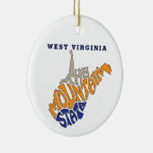 ウェストバージニアニックネームワードアート セラミックオーナメント (右)