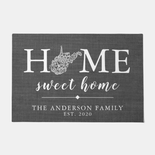 ウェストバージニアパーソナライズされた州 ドアマット (正面)