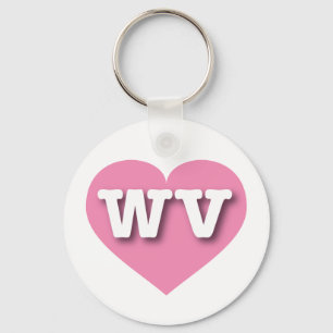 ウェストバージニアピンクハート- I love WV キーホルダー