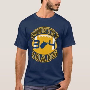 ウェストバージニアフットボールカントリーロード304州地図 Tシャツ