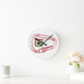 ウェストバージニアフラグ登山カラビナー ラウンド壁時計 (ホーム)