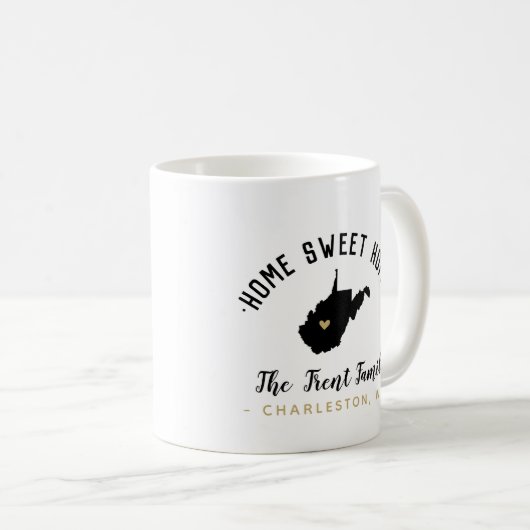 ウェストバージニアホームスウィートホームファミリーモノグラムマグ コーヒーマグカップ (正面右)