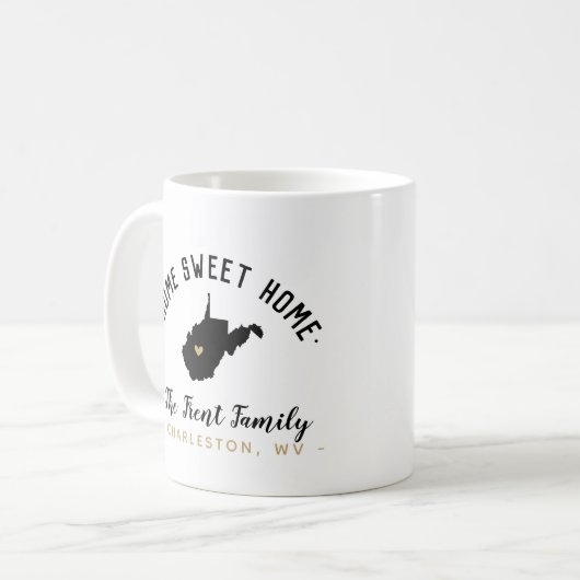 ウェストバージニアホームスウィートホームファミリーモノグラムマグ コーヒーマグカップ (正面左)