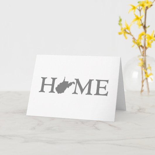 ウェストバージニアホーム州型文字ワードアート カード (黄色い花)