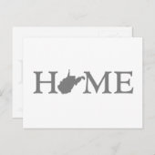 ウェストバージニアホーム州型文字ワードアート ポストカード (正面/裏面)