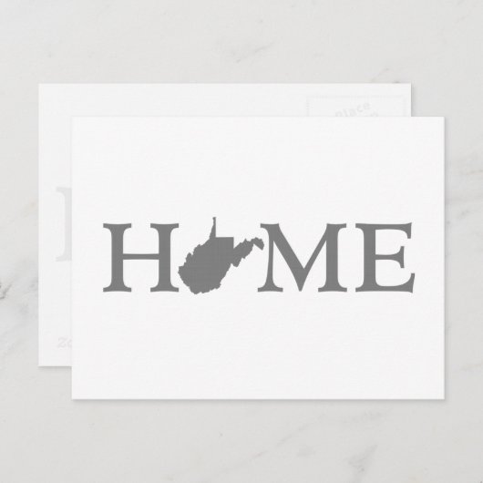 ウェストバージニアホーム州型文字ワードアート ポストカード (正面/裏面)