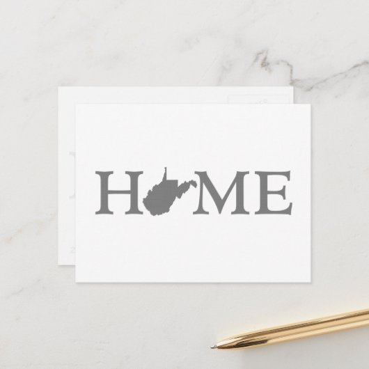 ウェストバージニアホーム州型文字ワードアート ポストカード (正面/裏面インサイチュ)