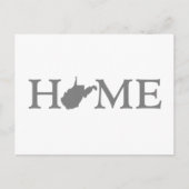 ウェストバージニアホーム州型文字ワードアート ポストカード (正面)