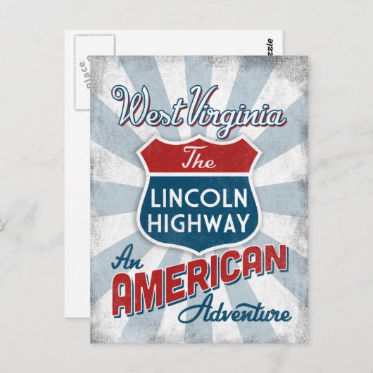 ウェストバージニアリンカーンハイウェイヴィンテージアメリカ ポストカード (正面/裏面)