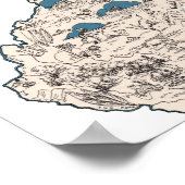 ウェストバージニアヴィンテージ写真の地図 ポスター (角)