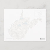 ウェストバージニアヴィンテージ写真マップアンティークグラフ ポストカード (裏面)