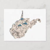 ウェストバージニアヴィンテージ写真マップアンティークグラフ ポストカード (正面)