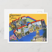 ウェストバージニアヴィンテージ大文字葉書 ポストカード (正面/裏面)