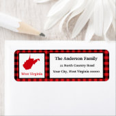 ウェストバージニア地図バッファロープレイド差出人住所 ラベル (インサイチュ)