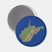 ウェストバージニア地図マグネット マグネット (正面/裏面)