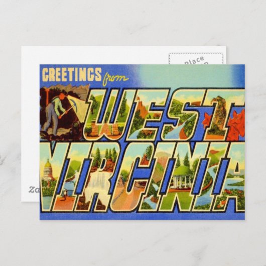 ウェストバージニア州からのご挨拶 WV ポストカード (正面/裏面)