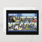 ウェストバージニア州からのヴィンテージの挨拶 ポストカード (正面/裏面)