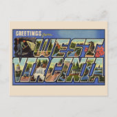 ウェストバージニア州からの大きな文字のヴィンテージハガキ ポストカード (正面)
