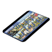 ウェストバージニア州からの挨拶_ヴィンテージ旅行ポスター マグネット (左側)