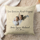 ウェストバージニア州に住む古い地図州写真 クッション (ブランケット)