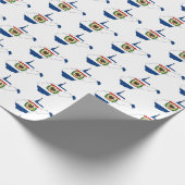 ウェストバージニア州のアウトラインのマップとフラグ ラッピングペーパー (角)